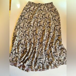 Vintage Reversible Floral Paisley Midi Skirt